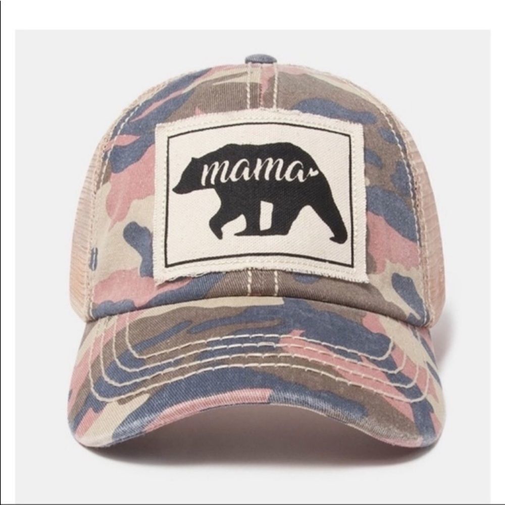 David And Young Mama Bear Camo Print Baseball Cap